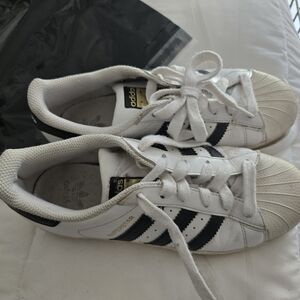Adidas Kids Superstar White and Black Shoes